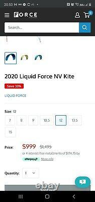 2020 Liquid Force NV Kite, 12m brand new never inflated or unfolded kiteboarding