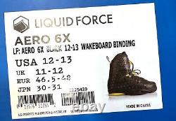 Liquid Force Aero 6X Black Wakeboard Binding Boots 12-13 EUR 46.5-48 New in box