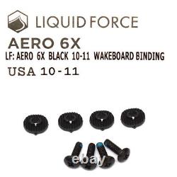Liquid Force Boat Wakeboard Bindings Aero 6X Size 10-11 Black (Pair)
