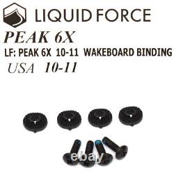 Liquid Force Boat Wakeboard Bindings Peak 6X Size 10-11 Black (Pair)