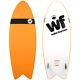 Liquid Force Wake Foamie Fish Surfer Board, White/orange, 5'0