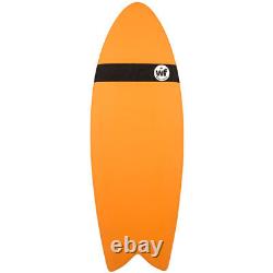 Liquid Force Wake Foamie Fish Surfer Board, White/Orange, 5'0