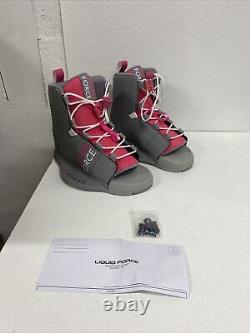 Liquid Force Wakeboard Boots Womens Size 7-10 Gray/Pink #n1