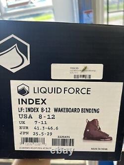 Liquid Force Index 8-12 Wakeboard Bottes Fixations NEUVES