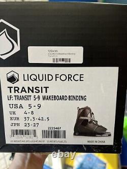 Liquid Force Transit 5-9 Wakeboard Boots Bindings NEW
Nouvelles Fixations et Bottes de Wakeboard Liquid Force Transit 5-9