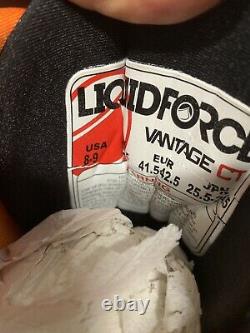New Liquid Force Vantage Ct Wakeboard Manchettes Taille 8-9 Noir / Orange (sc4 1698)
