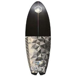 Planche de wakesurf Liquid Force Boat Rocket 5 pieds 4 pouces noir chaleureux blanc.